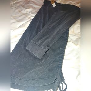 PINK long sleeve black rouched shirt Size XL